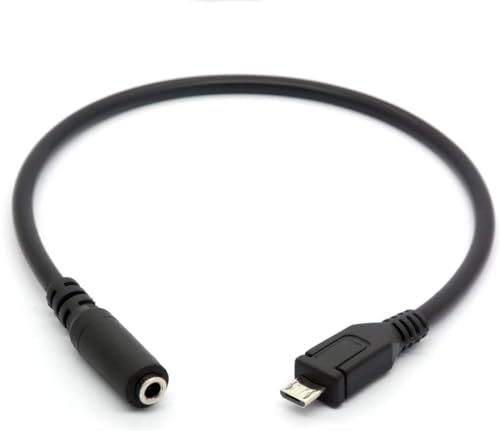Mr. Gadget's Solutions Micro USB Male to 3.5mm Female AUX Audio Cable Cord for Headset Adapter Active Clip Mic Microphone