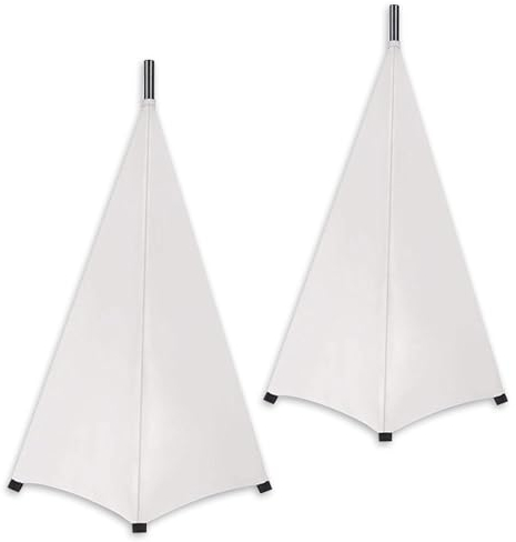 Lautsprecher Ständer Cover, 2 Stück Stativabdeckung für Lautsprecher, beidseitig, DJ Licht Lautsprecher StäNder Stativ Gelege Abdeckung, Geeignet für Partys, Hochzeiten, Aufführungen (Weiß)