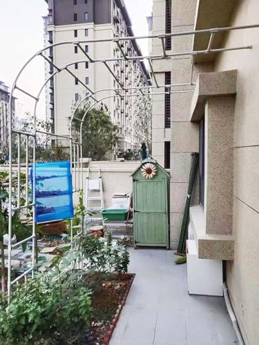MISKYN Arche De Jardin Demi Rond, Demi-Arche en Métal, Arceau Jardin Arche A Rosiers De Style Fer Forgé, Tonnelle De Jardin Robuste, pour Plantes Grimpante,Blanc,60 * 240cm