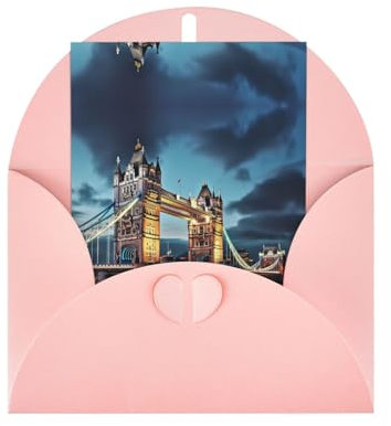 AoRom Bedruckte Grußkarten, Motiv: Tower Bridge in London, Klappkarten mit Umschlägen, für alle Anlässe, Dankeskarte, innen unbeschriftet, 10,2 x 15,2 cm