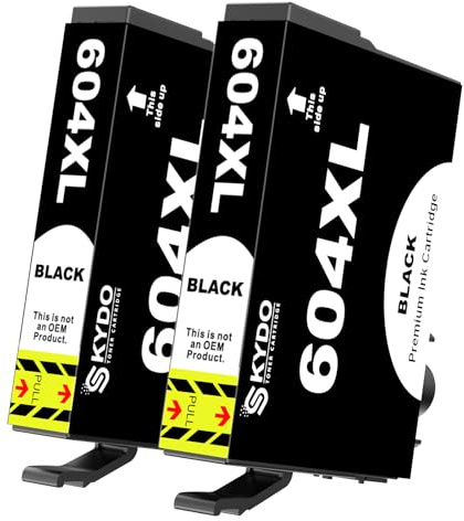 604XL Druckerpatronen für Epson 604 Patronen Kompatibel für Epson XP 2205 Patronen für Expression Home XP-2200 XP-3200 XP-3205 XP-4200 XP-4205 Workforce WF-2910 WF-2930 WF-2935 (2 Schwarz)