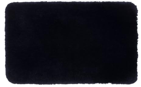 Gözze - Deluxe Badteppich mit extra hohem Flor, 100% Polyester (Mikrofaser), Mit Antirutschbeschichtung, 50 x 70 cm - Graphit