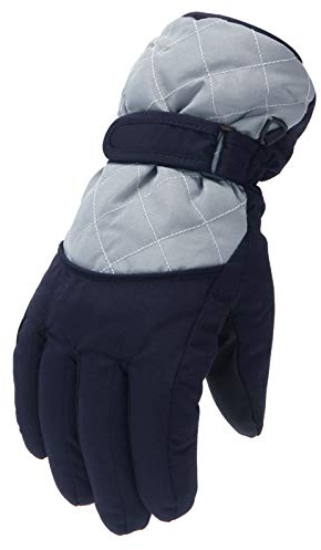 DUHGBNE Gants d'hiver pour sports de neige, handball, ski, gants d'hiver - Gants en tricot bleu (gris, L)