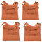 MAGMA Fino Stuhlkissen Sitzkissen Schleifenband Auflage Polster Stuhl Stuhlauflage Rattanstühle extra dick Esszimmerstühle 4er Set Indoor Outdoor (orange)