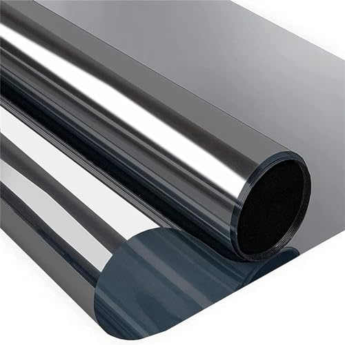 Película para Ventana Aislamiento De Protección Solar, Vinilo para Ventanas Efecto Espejo Cristal Unidireccional, Protección UV 99% Protector De Privacidad Solar (Negro,40x200cm)