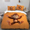 Ruiqieor Bettwäsche 135x200cm,AFFE Orange Motiv Bettwäsche Set 3teilig,1 Bettbezug und 2 Kissenbezug 80x80 cm,3D Cartoon Tiere gedruckte Kind Bettwäsche（#11）