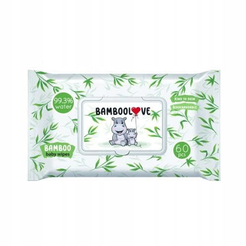 BAMBOOLOVE Bambus-Feuchttücher, 60Stk.