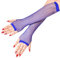Elegance-go Lange Fischnetz Handschuhe,Netzhandschuhe lang Fingerlose Netzhandschuhe für Damen Fingerlose Netzhandschuhe für 80er Kostümabend Partyzubehör（saphirblau）