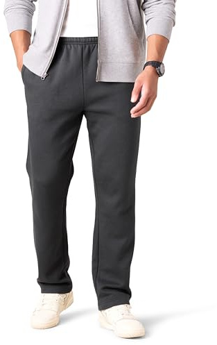 Amazon Essentials Pantalon de Survêtement en Polaire à Bas Ouvert (Existe en Grandes Tailles) Homme, Noir Délavé, XXL