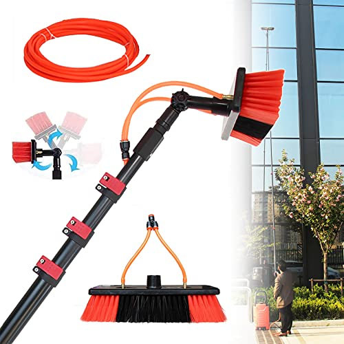 Telessolar-Panel-Reinigungsbürste, Fensterreinigungsgerät mit wassergespeister Reinigungsbürste und Verlängerungsstange, zum Reinigen von Wintergartendächern, Fenstern, Solarmodulen/36 Fuß/
