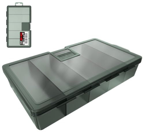 Kleine Angelbox, mehrere Fächer, verstellbar, hochfest, tragbar, multifunktional, schützendes Angelzubehör mit transparentem Deckel, für Damen und Herren