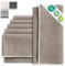 MIQIO® Design Baumwollservietten I 6er Set I 45x45 cm I Stoff-Servietten mit edler Ziernaht I 100% Bio-Baumwolle I GOTS, BCI und Ökotex Zertifiziert I Natur