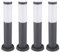GLOBO Wegeleuchte Edelstahl Sockelleuchte anthrazit Außen Stehleuchte Pollerleuchte, Kunststoff opal, LED 11W 1055Lm warmweiß, H 45 cm, 4er Set