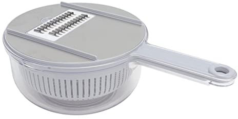 Vegetable Chopper, Onion Slicer Vegetable Slicer with Drain Basket Versatile Vegetable Cutter, Stainless Steel Potato Slicing Machine, Carrot Cucumber Grater Shredders for (Grey)