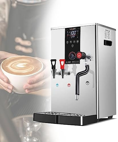 KJZQXYX Electric Coffee Frothing Machine Automatic Milk Steamer Commercial Milk Frother,Professional Steam Stainless Steel Milk Bubble Machine for Coffee (110v Silvery)