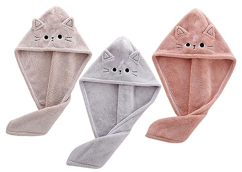 Healeved Dusch Haarwickel aus Coral Fleece für Frauen, 1 Satz | Absorbierend nach Baden, Sicherer Sitz, Schützt das Haar vor Schäden, Passend für Haartypen