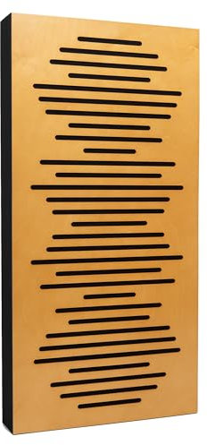 Akustikpaneele Bluetone WaveFuser PRO, Schalldämmung Akustikplatten, Akustik Diffusor Wand, Acoustic Panel, Dekorative Wandpaneele, Akustikelemente für Studio Büro Haus (Eiche hell, 100x50x5cm)