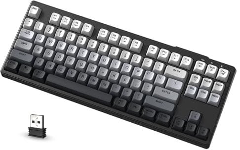 ATTACK SHARK X FREEWOLF M87 80% Kabellose Membran Gaming-Tastatur, TKL RGB Mechanical Feeling SA PBT-Tastatur BT /2,4 GHz, 4000mAh Akku, geräuschloses Büro/Gaming, Mac/Win, QWERTY – Mondnacht
