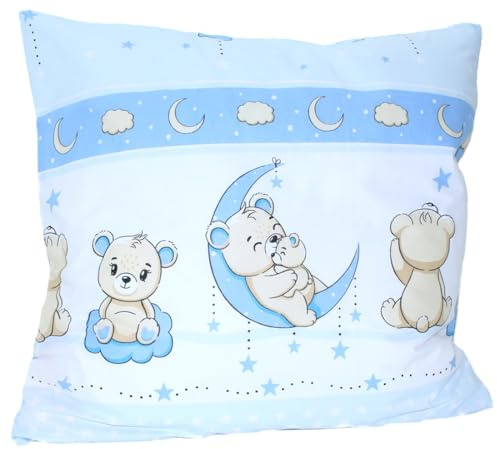 Baby Kinder Kissenbezug 80 x80 cm Kissenhülle Bezug für Kissen (Blau)