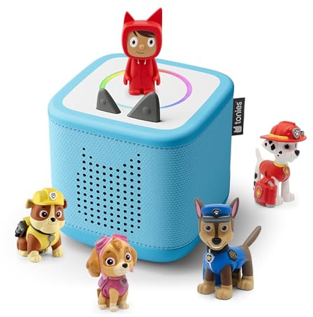 tonies Toniebox 2 Pack Boite à Histoire pour Enfant 1 à 9 Ans, Robuste & Facile à Utiliser, La Pat' Patrouille, 4 Figurines, Bleu Ciel