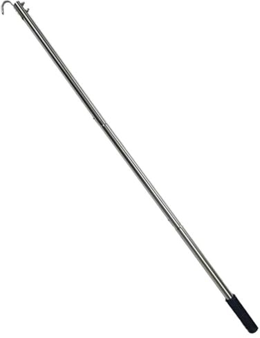 Eawfgtuw Asta retrattile in alluminio per mansarda con ganci in acciaio inox, soluzione salvaspazio pieghevole con supporto a parete