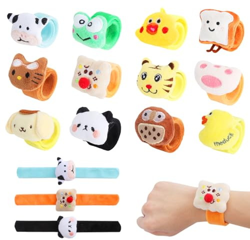 KQDRAVINE 12 Stück Schnapparmband Tiere Schnapparmband Party Mitgebsel Klatscharmband Kleinigkeiten Kleine Geschenke Jungen Mädchen für Geburtstagsfeiern und Feiertagsfeiern