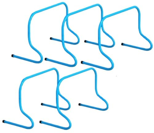 XIEHYA Agility Hurdles 5Pcs Football Hurdle Portable Speed Agility Training Equipment Ladder Safety Soccer Stable Squadexerciseladder Rack(5Pcs 30cm Blue)