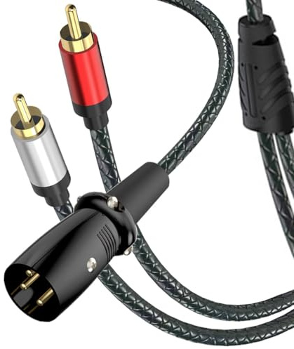 HTGuoji Cavo splitter a Y da XLR a 2 RCA, da XLR maschio a doppio RCA maschio, cavo audio stereo per altoparlanti, microfono a condensatore, mixer, AMP (2 metri)