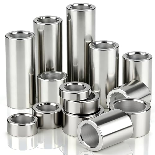 qjuwhua 6 Stück Distanzhülsen 8mm IDx12mm ODx40mm L Abstandshalter Edelstahl 304 Runde Abstandshülsen ohne Innengewinde Säulen für Schrauben M8 für Bauwesen Andere Mechanische Lndustrien
