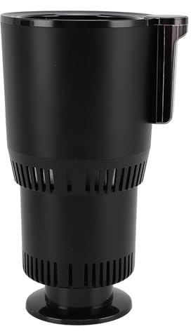 Cryfokt 2 in 1 Smart Car Cup Warmer Cooler for Rapid Cooling and Heating, Ideal for Commuting and Road Trips, ABS Aluminum Material (Black)