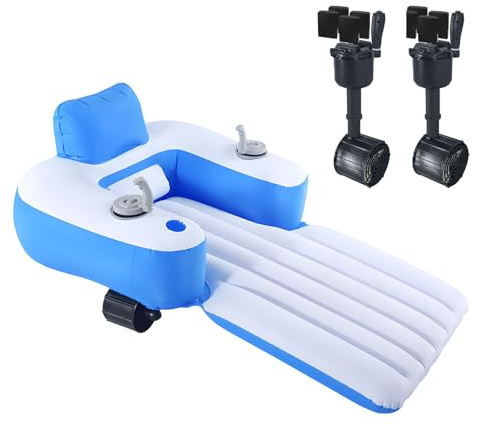 BOYANDM Aufblasbarer Elektrischer Pool Liegefloat Mit 2 Starken Motoren – Pool Aufblasbare Für Erwachsene, Bräunungs-Pool Liege, Pool Lounge Float Für Pool, Strand & Sonnenbaden
