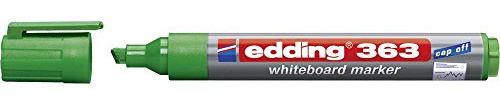 edding 363 whiteboard marker - green - 1 whiteboard pen - chisel tip 1-5 mm - whiteboard pen dry wipe - for whiteboards, flipcharts, pinboards, magnetic and memo boards - sketchnotes - refillable