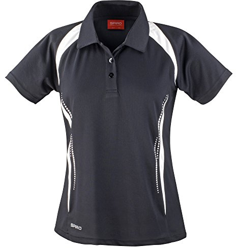 Spiro Women's Sports Polo Shirt XL Black/White