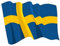 U24 Autoaufkleber wehende Flagge Schweden 8,5 x 6 cm