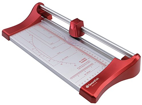 Swordfish 40263 Schneidemaschine Slimline, A4, für 10 Blatt, Blau A4 rot