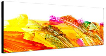 Augenblicke Wandbilder Keilrahmenbild Wandbild 150x50cm Malerei abstrakt rot orange gelb