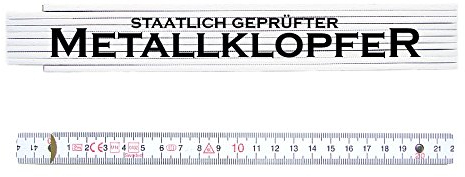 ZOLLSTOCK Spruch Metermaß METALLKLOPFR Geschenk Schlosser Meister Geselle Lehrling