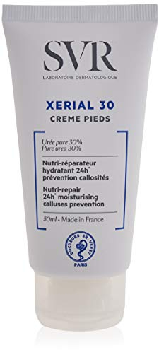 SVR XERIAL 30 Pure Urea Cream for Cracked Heels and Severly Dry Skin Prone to Corns and Calluses. Eliminates Dead Cells + Roughness. 24hr Hydration. Salicylic Acid + Glycerol, 50ml