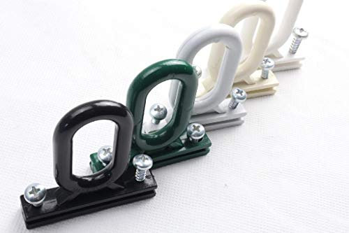 AWITALIA- Occhiello Occhiolo-aggancio per tenda da sole modello a caduta di 20 PZ.colore NERO come da foto compreso di viti prodotto in Italia con materiale di qualità.GARANZIA 10 Anni