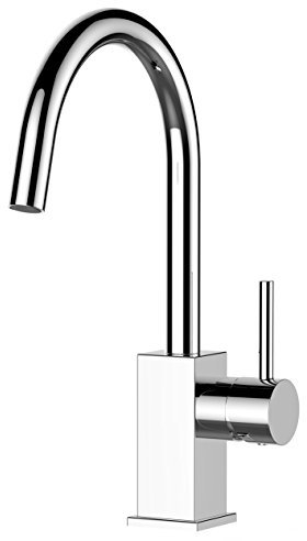 VIZIO Einhebel Wasserhahn Küchenmischer mit schwenkbarem U Auslauf/CHROM/Profi/quadratischer Design/Restaurant/Haus