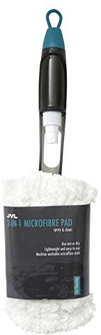 JVL Car Care Cleaning Range 2 in 1 Microfibre Pad with Spray Bottle, Teal and Grey, Plastic, Rubber, 41 x 17 x 10 cm