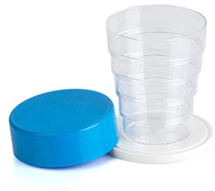 Kimmel Gobelet pliable original avec miroir pour pique-nique, voyage, maison, gobelet pliable pour brossage des dents, extérieur, randonnée, camping, couleur bleu clair