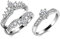 Uloveido erstellt Moissanite Krone inspiriert Halo Ehering Wache Enhancer platiniert Braut Ringe Set (54 (17.2))
