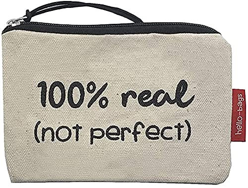 hello-bags. Portemonnaies/Porte cartes. Extérieur : Coton 100%. Avec fermeture éclair et doublure intérieure. Inclue une enveloppe de cadeau. « 100% REAL ». Écru/Noir. 14 * 10 cm.