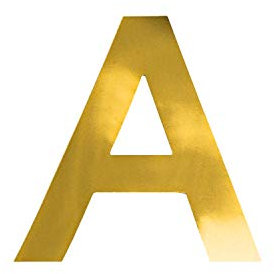 Oblique Unique® Bügelbild Buchstaben A - Z Alphabet ABC Herz & Stern Bügelfolie für DIY Gestaltung Beschriftung von Kleidungsstücken T-Shirt Trikot UVM. Gold - wählbar (Buchstabe A)