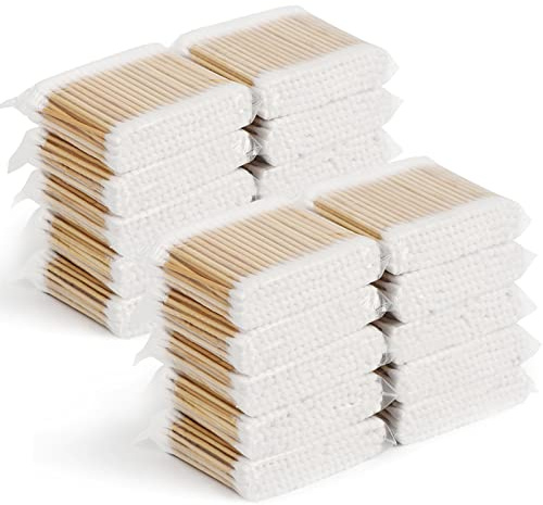 Cotton Swabs 2000ct (20 Pack) With Wooden Sticks, Double-Tipped Cotton Buds