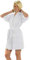 Glamptex Ladies Short 100% Cotton Rich Waffle Robe Bathrobe Dressing Gown Housecoat (White, 14-16(Large))