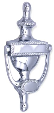 Georgianischer Türklopfer im traditionellen Stil, massives Messing, 15,2 cm, Chrom- und Messing-Finish