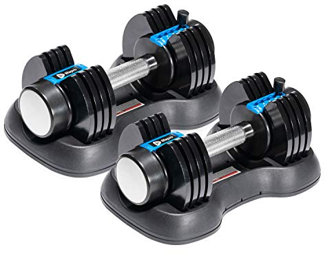 Lifepro Adjustable Dumbbells Set - 5-in-1, 25lb dumbells set of 2 Adjustable Free Weights Plates and Rack - Hand Weights for Women and Men - Adjustable Weights, 5lb, 10lb, 15lb, 20lb, 25lb
