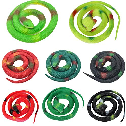 Liuer Realistische Gummi Schlangen 8 Stück - Scherzartikel für Tricky Aprilscherz und Halloween Spielzeug